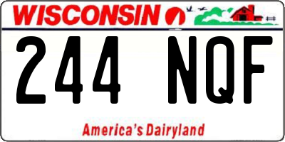 WI license plate 244NQF