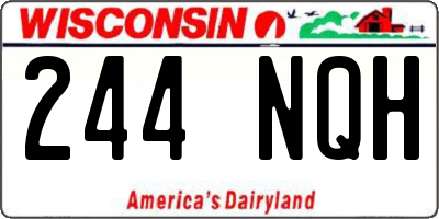 WI license plate 244NQH