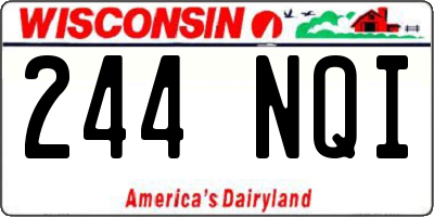 WI license plate 244NQI