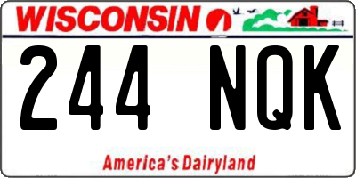 WI license plate 244NQK