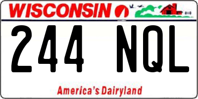 WI license plate 244NQL