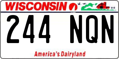 WI license plate 244NQN