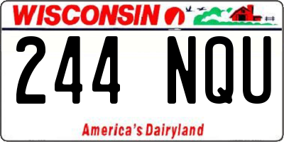 WI license plate 244NQU