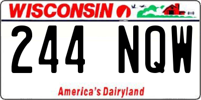 WI license plate 244NQW