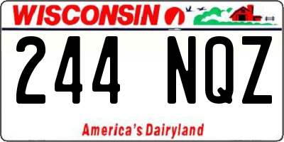 WI license plate 244NQZ