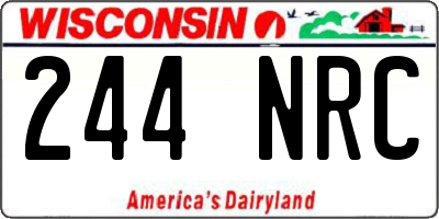 WI license plate 244NRC