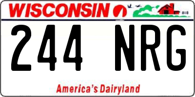 WI license plate 244NRG