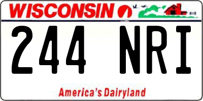 WI license plate 244NRI