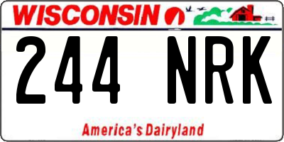 WI license plate 244NRK