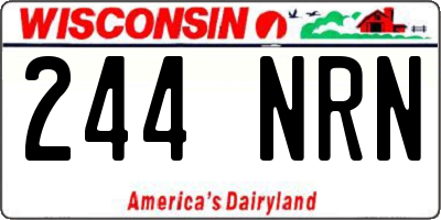WI license plate 244NRN