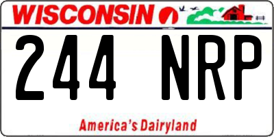 WI license plate 244NRP