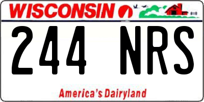 WI license plate 244NRS