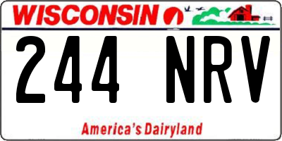 WI license plate 244NRV