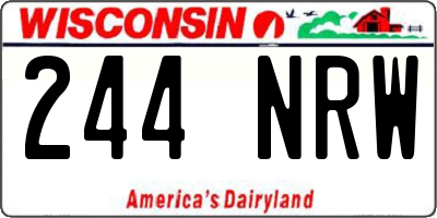 WI license plate 244NRW
