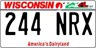 WI license plate 244NRX