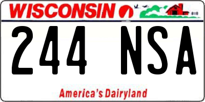 WI license plate 244NSA