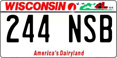 WI license plate 244NSB