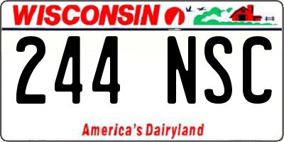WI license plate 244NSC