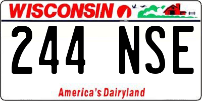 WI license plate 244NSE
