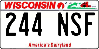 WI license plate 244NSF