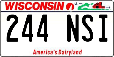 WI license plate 244NSI