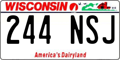 WI license plate 244NSJ