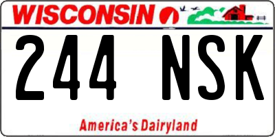 WI license plate 244NSK