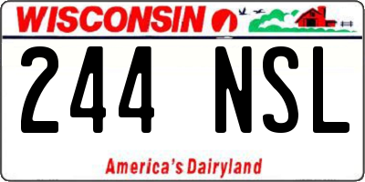 WI license plate 244NSL