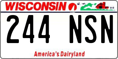 WI license plate 244NSN