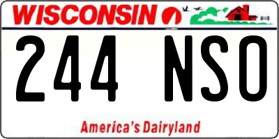 WI license plate 244NSO
