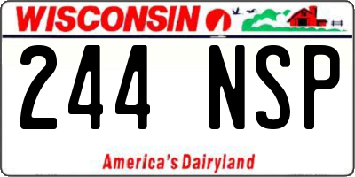 WI license plate 244NSP