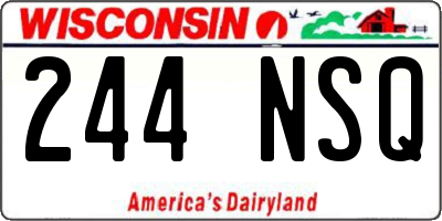 WI license plate 244NSQ
