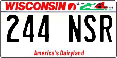 WI license plate 244NSR