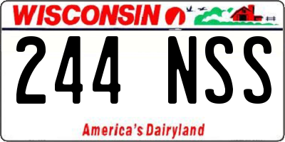 WI license plate 244NSS