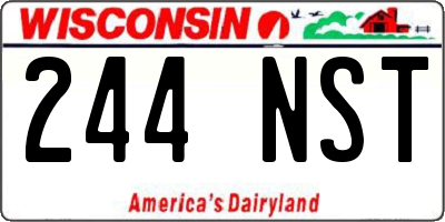 WI license plate 244NST