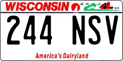 WI license plate 244NSV