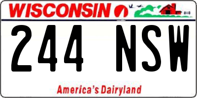 WI license plate 244NSW