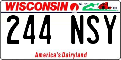 WI license plate 244NSY