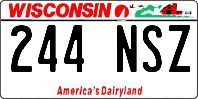WI license plate 244NSZ