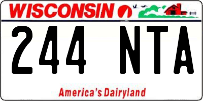 WI license plate 244NTA