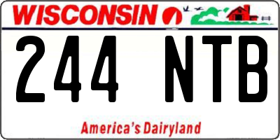WI license plate 244NTB