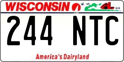 WI license plate 244NTC