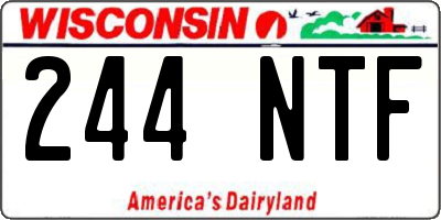 WI license plate 244NTF