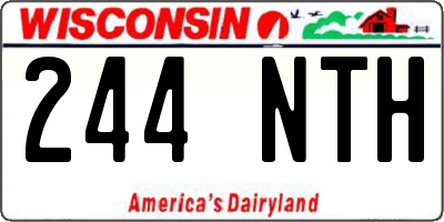 WI license plate 244NTH