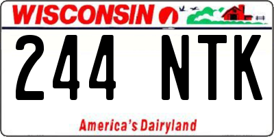 WI license plate 244NTK