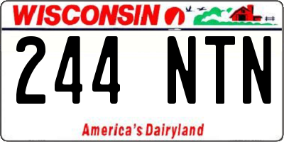 WI license plate 244NTN