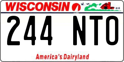 WI license plate 244NTO
