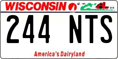 WI license plate 244NTS