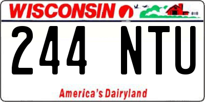 WI license plate 244NTU
