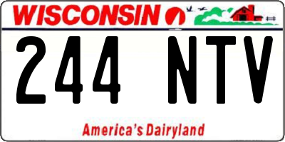 WI license plate 244NTV